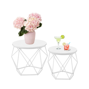 Beistelltisch-Set VERA, 50x40 cm/40x36 cm, weiß