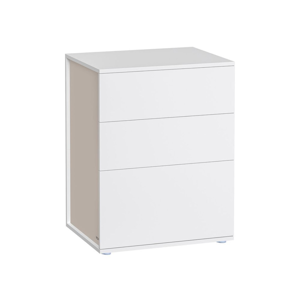 Nachttisch RAMONA, 58×35×45 cm, matt weiß/beige