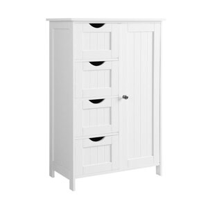 Badezimmerschrank mit 4 Schubladen und Regal PAULA, 55x30x81cm, weiß