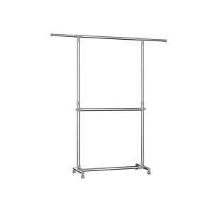 Kleiderständer zweistufig JASON, 93x49x113-198 cm, silber