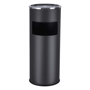 Standascher mit Mülleimer SMOKE, 60,5x24,5 cm, schwarz