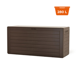 Aufbewahrungsbox WOODEBOX, 280 l, 120x46x57 cm, dunkelbraun