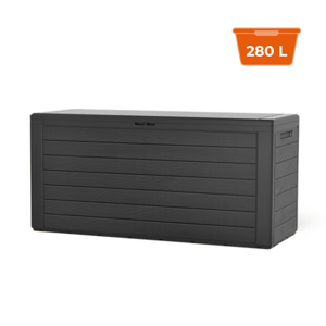 Aufbewahrungsbox WOODEBOX, 280 l, 120x46x57 cm, anthrazit