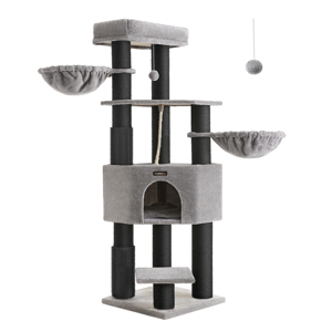 Katzenbaum ONYX, 50x50x160cm, grau/schwarz