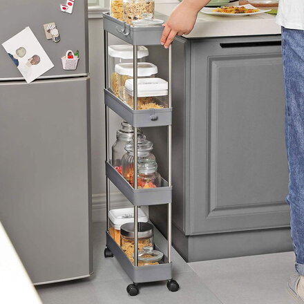 Rollregal SLIM, 4 Ebenen, weiß