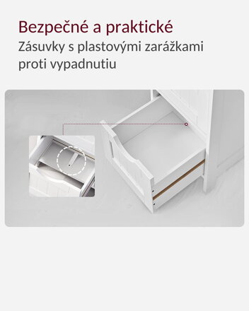 Badezimmerschrank mit 4 Schubladen PAULA, weiß