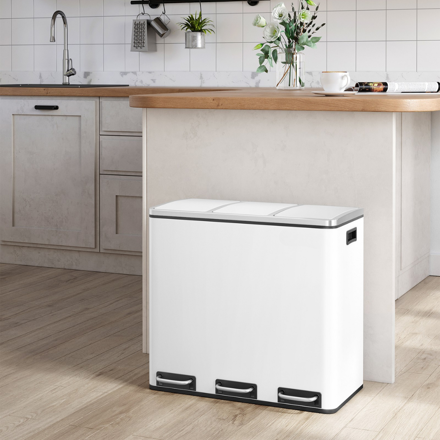 Mülltrennsystem SORT 54 l (3x18 l) + Müllbeutel, weiß
