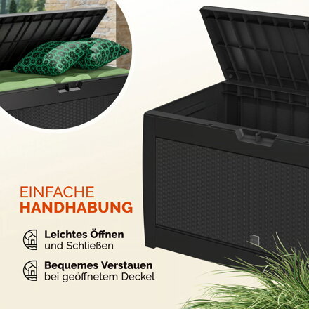 Aufbewahrungsbox RATO, 310L, 119x48x60cm, anthrazit