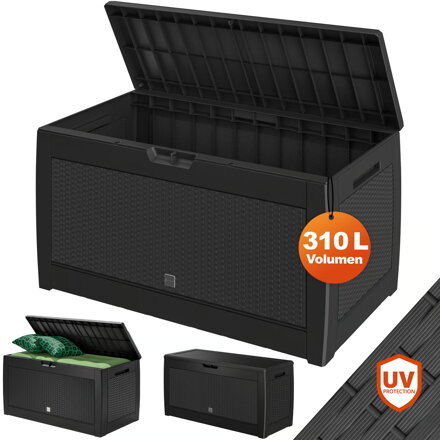 Aufbewahrungsbox RATO, 310L, 119x48x60cm, anthrazit