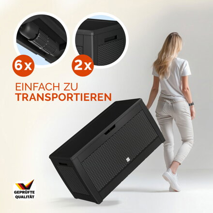 Aufbewahrungsbox RATO, 310L, 119x48x60cm, anthrazit