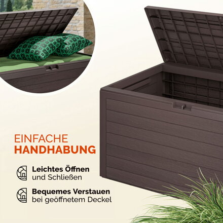 Aufbewahrungsbox WOODEBOX, 280 l, 120x46x57 cm, dunkelbraun