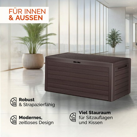 Aufbewahrungsbox WOODEBOX, 280 l, 120x46x57 cm, dunkelbraun