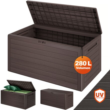 Aufbewahrungsbox WOODEBOX, 280 l, 120x46x57 cm, dunkelbraun