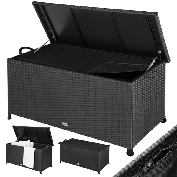 Polyrattan-Aufbewahrungsbox RICCO, 117 x 53 x 60 cm, schwarz
