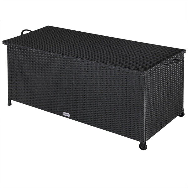 Polyrattan-Aufbewahrungsbox RICCO, 122x56x61 cm, schwarz