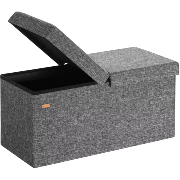 Hocker mit Stauraum und klappbarem Deckel EDMUND, 80x40x40cm, dunkelgrau