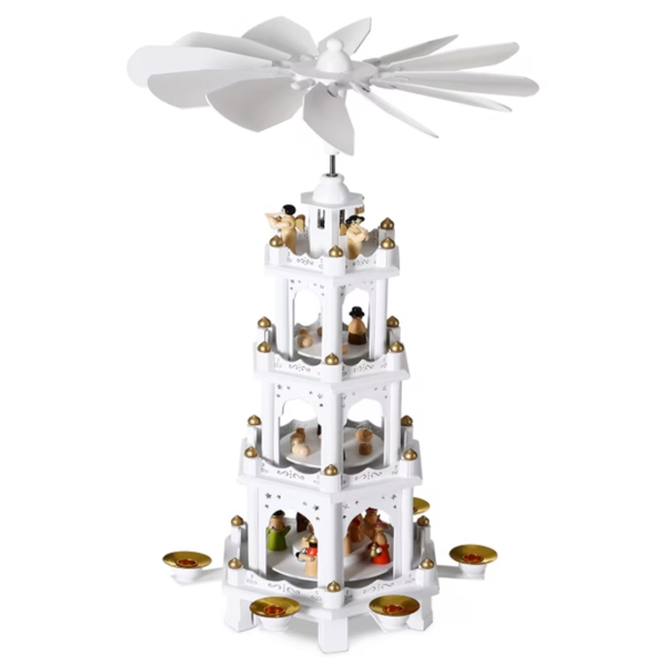 Weihnachtspyramide MERRY, 60x20x20cm, weiß