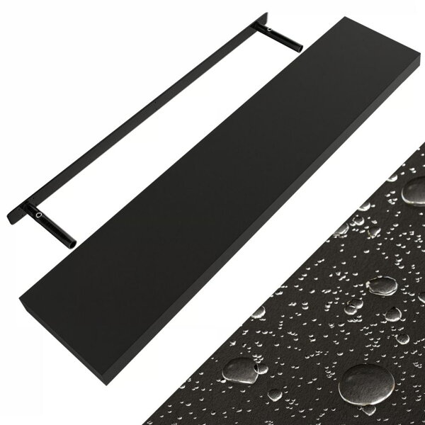 Wandregal FIGO + Konsole, 110cm, schwarz