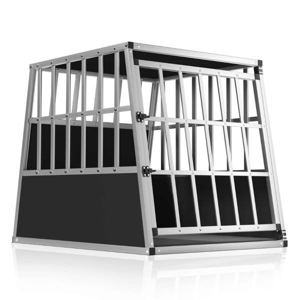 Hundetransportbox BRUNO, 66x90x72cm, silber/schwarz