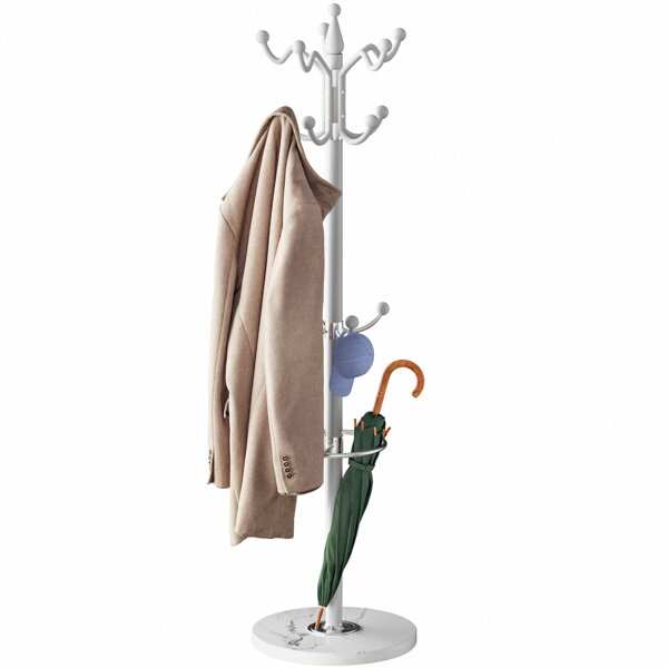Standgarderobe TENZY mit Marmorfuß, 37x173cm, Weiß