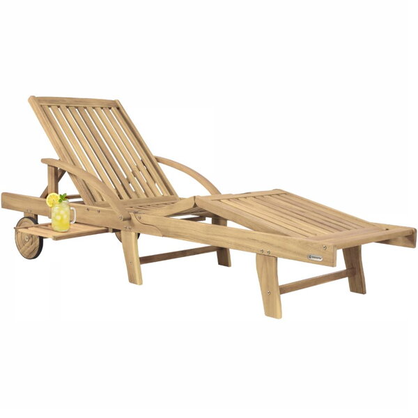 Gartenliege TAMI SUN, 195,5x69x85 cm, Teak-Optik