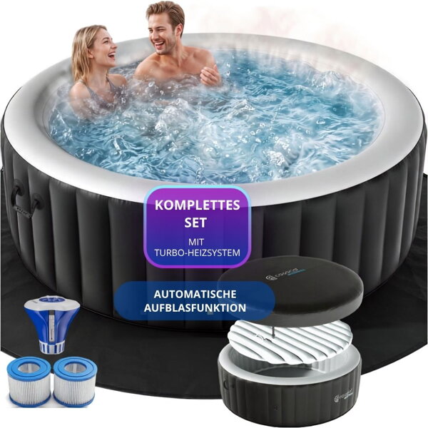 Aufblasbarer Whirlpool OASIS für 6 Personen, rund, schwarz