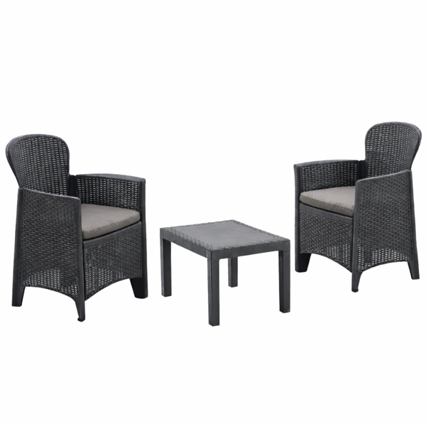 Gartenmöbel-Set AKITA, 3-teilig, anthrazit