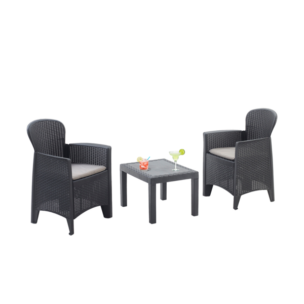 Záhradný set AKITA, 3-dielny, antracitová