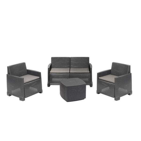 Gartenmöbel-Set COMO, 4-teilig, anthrazit