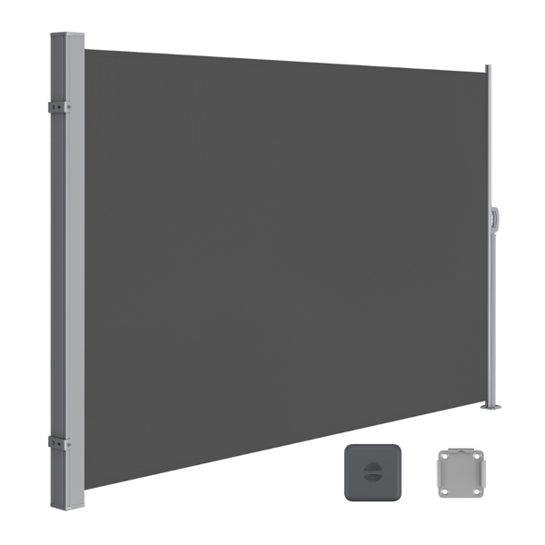 Seitenmarkise HORIZON für die Terrasse, 200x350cm, grau