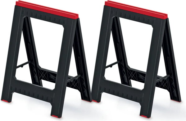 Ständer, Arbeitsbock TITAN, 2er-Set, 58x5x79 cm, schwarz/rot
