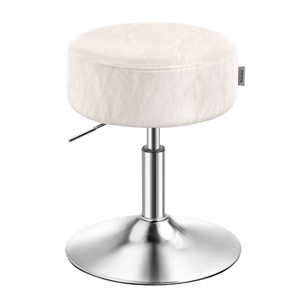 Höhenverstellbarer Stuhl AURA für den Schminktisch, Ø35cm, creme