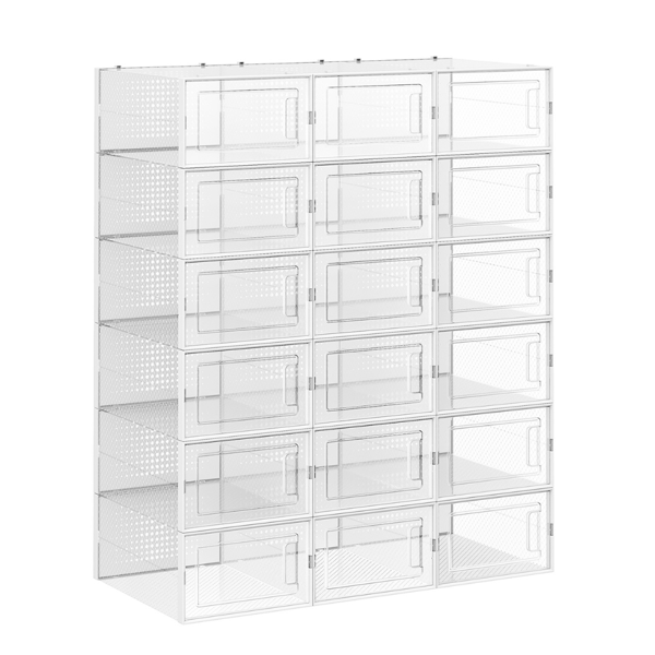 Schuh-Organizer MARI, 18 Fächer, transparent/weiß