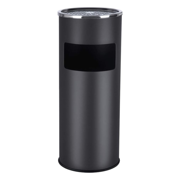 Standascher mit Mülleimer SMOKE, 60,5x24,5 cm, schwarz