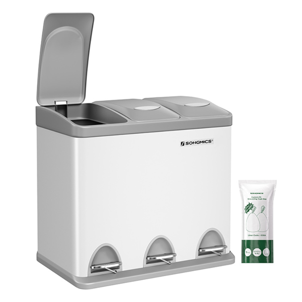 Mülltrennsystem SORT 24 l (3x8 l), grau/weiß