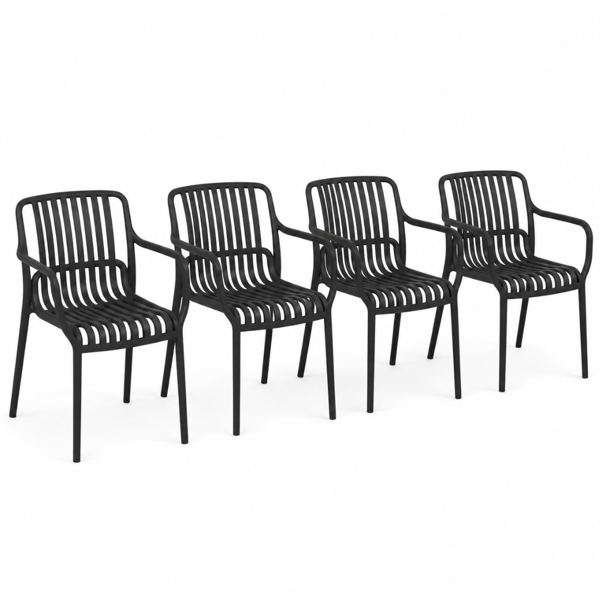 Gartenstuhl LUISE, 4er-Set, anthrazit