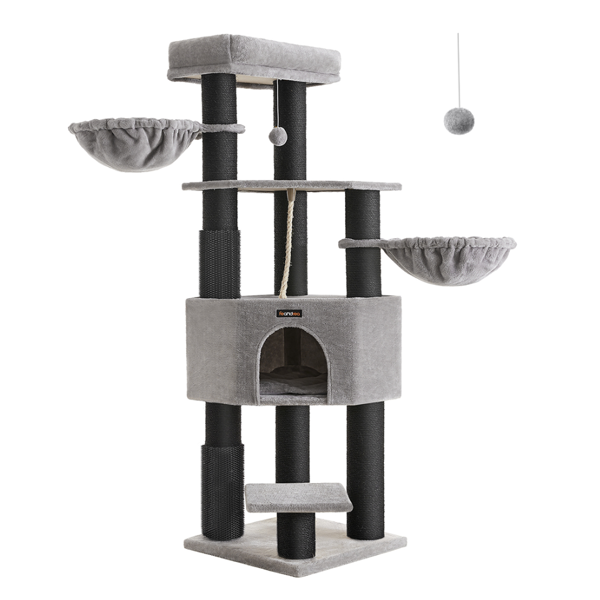 Katzenbaum ONYX, 50x50x160cm, grau/schwarz